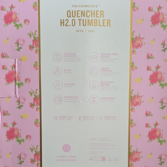 Stanley 40 Oz Pink Floral Insulated Mug - Picture 7 of 7